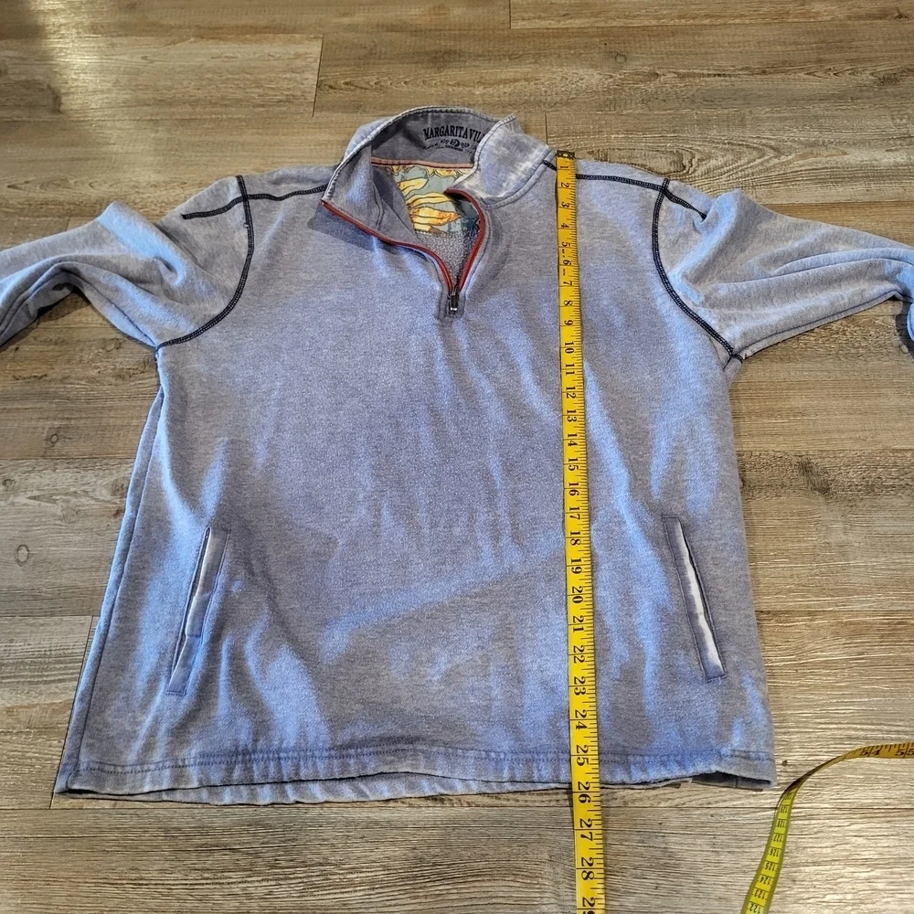 Margaritaville Casual Quarter Zip Pullover Lightweight Sweatshirt Mens Medium